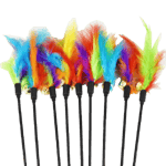 【Fussie Cat 礦物貓砂 Exchange item】HelloDOG 玩具嚴選 經典款式羽毛帶鈴鐺逗貓棒 (顏色隨機)