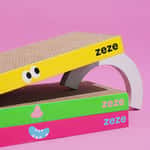 【Fussie Cat 礦物貓砂 Exchange item】HelloDOG 玩具嚴選 Zeze瓦楞紙貓抓板 搞怪臉 眼鼻口 1個 (款式隨機)