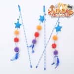 【Fussie Cat 礦物貓砂 Exchange item】HelloDOG 玩具嚴選 金蔥球星星逗貓棒 1件