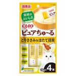 CIAO CIAO 肉泥 貓零食 Pure 超奴醬 雞肉+帶子 14g×4入 (SC-538)