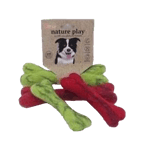 Billipets Billipets 狗玩具 新西蘭天然羊毛系列 骨頭 紅色 細 15cm (NS-16179 RED)