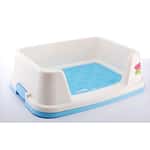 其他 IRIS 狗狗專用 高身防噴狗廁所 TRT-500 藍色 細碼 (39x51x15.4)