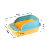 貓砂盆 半封閉 單層防噴加高貓砂盆 大碼黃綠色