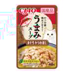 CIAO CIAO 貓濕糧 日本滋味湯軟包系列 金槍魚扇貝+飛魚乾粉 40g (橙) (IC-353)