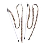 【Fussie Cat 礦物貓砂 換購品】柔軟豹紋布條帶鈴鐺逗貓棒