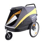 寵物車 IBIYAYA 寵物車 黃金巴士充氣胎寵物推車 2.0進化版 黃灰 (IBI-FS2180-YG)