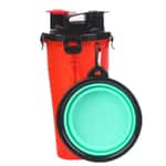 飲食用具 HYDRA便捷 狗狗外出便攜兩用水糧杯連折叠碗 (紅)