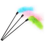 【Fussie Cat 礦物貓砂 換購品】HelloDOG 玩具嚴選 飛翔羽毛帶鈴鐺逗貓棒 1支 (顏色隨機)