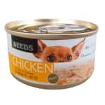 SEEDS SEEDS 狗罐頭 Chicken全天然雞⾁罐 鮮嫩雞⾁+芝⼠ 70g (ck04) 