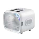 PetKit PRO智能貓砂盆，白色方形設計，帶透明門和通風孔，附數位顯示屏和PetKit品牌標誌