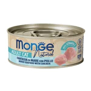 Monge Monge 貓罐頭 高蛋白質野生海洋系列 海鮮雜燴雞肉 80g (MO7269) (新舊包裝隨機發貨)