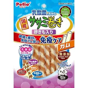 Petio 狗零食 150億個乳酸菌 雞柳+雞胗卷 80g (80505306) 狗零食 Petio 寵物用品速遞