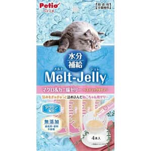 Petio 貓零食 無添加 保健補水 吞拿魚+蟹 唧唧果凍棒 4條裝 (80605704) 貓零食 寵物零食 Petio 寵物用品速遞