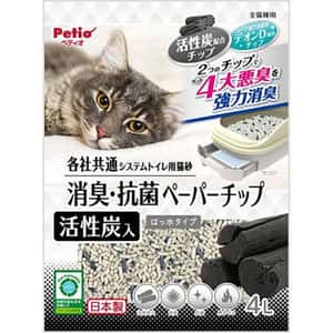 紙貓砂 Petio 日本產 滲透式活性炭消臭抗菌紙貓砂 4L (91603172)