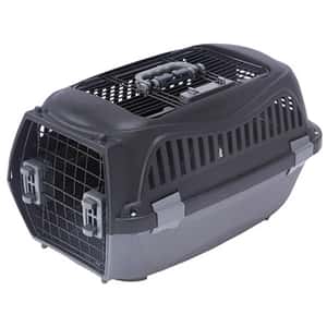 Petio 寵物雙門手提籠 黑色 M (91603332) 貓犬用日常用品 貓籠 狗籠 飛機籠 寵物用品速遞