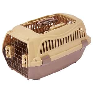 Petio 寵物雙門手提籠 摩卡棕色 M (91603333) 貓犬用日常用品 貓籠 狗籠 飛機籠 寵物用品速遞