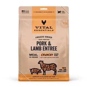 Vital Essentials VITAL ESSENTIALS 貓糧 凍乾脫水生肉糧 超迷你凍乾肉粒 豬肉+羊肉 PORK & LAMB ENTREE 12oz (690206)