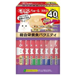 CIAO CIAO 肉泥 貓零食 超奴BOX 綜合營養什錦 14g×40入 (SC-400)