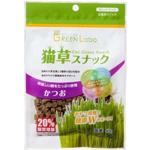 貓咪去毛球 日本GREEN Labo 貓草20%增量 去毛球小食 柴魚味 40g (紫)