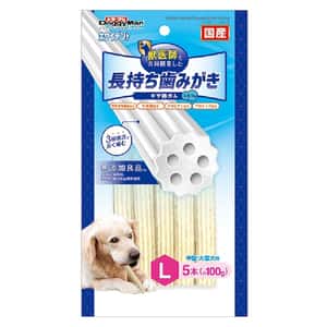 DoggyMan DoggyMan 日本狗零食 獸醫推薦 狗狗深層潔齒小食 牛奶味 L碼 5本入