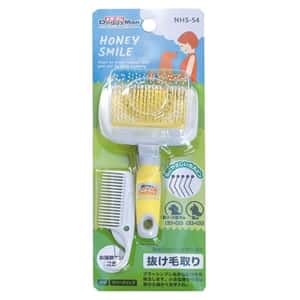 皮膚毛髮護理 DoggyMan 日本狗用品 Honey Smile 梳毛刷 (貓犬用) (附清潔梳)