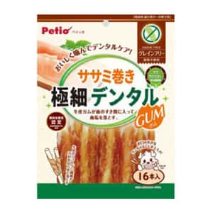 Petio Petio 狗零食 無穀物潔齒 極細低脂雞胸肉牛筋卷 16條裝 (90502662)
