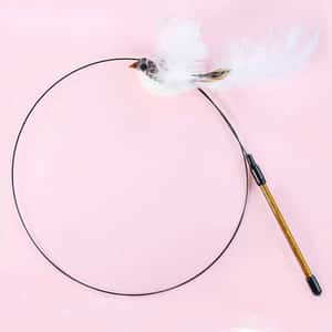 逗貓棒 HelloDOG 玩具嚴選 飛翔鋼絲 小玄鳥羽毛逗貓棒 款式隨機