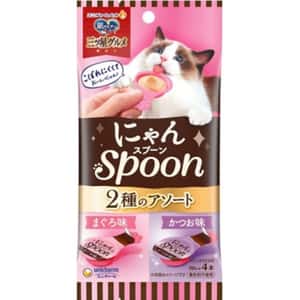Unicharm Unicharm 貓零食 日本三星銀匙肉泥湯匙 金槍魚+鰹魚 10g 4個入 (粉紅紫)