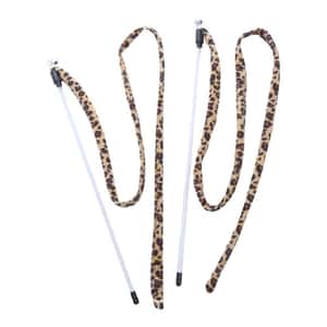 貓咪玩具-柔軟豹紋布條帶鈴鐺逗貓棒-貓貓-寵物用品速遞