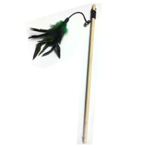 逗貓棒 羽毛木製帶鈴鐺逗貓棒 (顏色隨機)