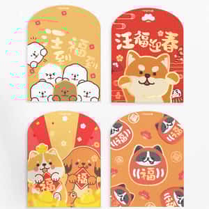 狗帶 狗胸帶 狗雨衣 富士狗狗 龍年限定 賀年利是封 1套4個