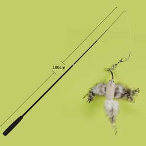 逗貓棒 HelloDOG 玩具嚴選 伸縮桿釣貓逗貓棒 麻布小鳥