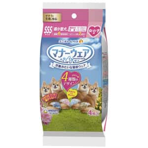 狗尿墊 Unicharm ⺟⽝⽤禮儀褲-SSS-碼 1.5-3.5kg 15-25cm 4片 (ucj2sss1)