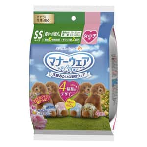 狗尿墊 Unicharm ⺟⽝⽤禮儀褲-SS-碼 2.5-4kg 20-30cm 4片 (ucj2ss1)