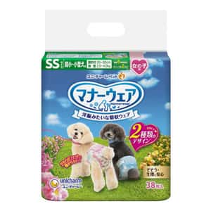 狗尿墊 Unicharm ⺟⽝⽤禮儀褲-SS-碼 2.5-4kg 20-30cm 38片 (ucj2ss2)