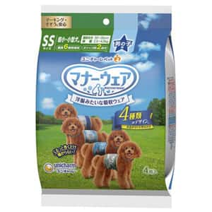 狗尿墊 Unicharm 公⽝⽤禮儀褲-SS-碼 2.5-4kg 30-35cm 4片 (ucj1ss1)