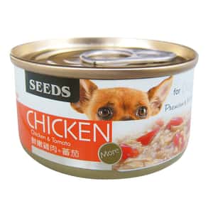 SEEDS SEEDS 狗罐頭 Chicken全天然雞⾁罐 鮮嫩純雞⾁+番茄 70g (ck02) 