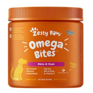 皮膚毛髮護理 Zesty Paws 皮毛護理 奧米加咀嚼軟粒 OMEGA BITES CHICKEN 90CT JAR (003268)
