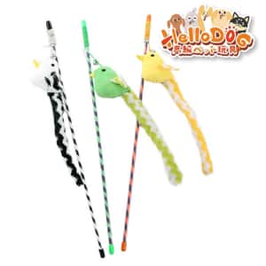 逗貓棒 HelloDOG 玩具嚴選 貓貓長尾巴逗貓棒 1件 (隨機款)