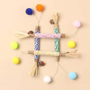 HelloDOG 玩具嚴選 貓玩具 木天蓼癭果羽毛逗貓棒 一支 (款式隨機) (圖片3)