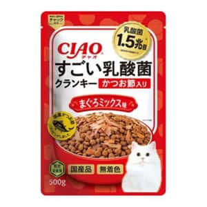 CIAO CIAO 貓糧 1.5兆億個 乳酸菌夾心乾糧 鰹魚節 吞拿魚味 500g (P-255)