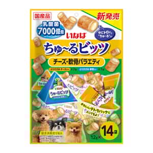 CIAO CIAO 狗零食 7000億乳酸菌 夾心餅 乳酪及雞軟骨味 12g×14袋 (DS-329)