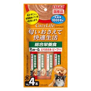 CIAO CIAO 狗肉泥 CozyLife 1000億乳酸菌 綜合營養雞肉及牛肉味 14g×4本 (DS-376)