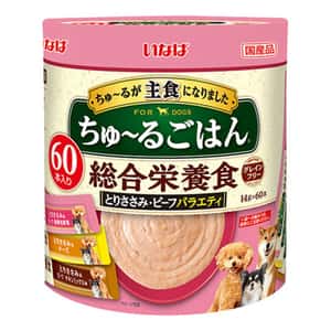 CIAO CIAO 狗肉泥 主食肉醬系列 雞肉及野菜及牛肉及芝士味 14g×60本 (DS-257)