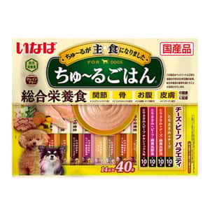 CIAO CIAO 狗肉泥 主食肉醬系列 雞肉及野菜及牛肉及芝士味 14g×40本 (DS-267)