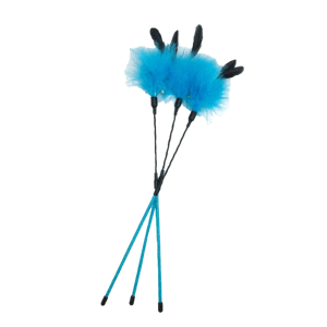 逗貓棒 DoggyMan 柔軟絨毛帶鈴鐺逗貓棒 50cm (藍)