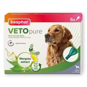 杜蟲殺蚤用品 Beaphar VETO pure 成犬用 回歸自然滴劑 一盒6支 (10881)