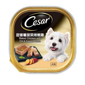 Cesar 西莎 Cesar西莎 鋁罐狗罐頭 星級美饌系列 甜薯菠菜烤雞 100g (10408285)