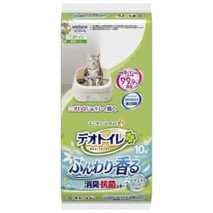 貓砂盆用尿墊 Unicharm 日本1週間消臭抗菌寵物尿墊 花香味 貓砂盆專用 10枚 (ucb3)