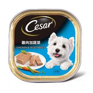 Cesar 西莎 Cesar西莎 鋁罐狗罐頭 經典鮮肉系列 雞肉加蔬菜 CHICKEN & VEGETABLES 100g (藍色) (10279509)